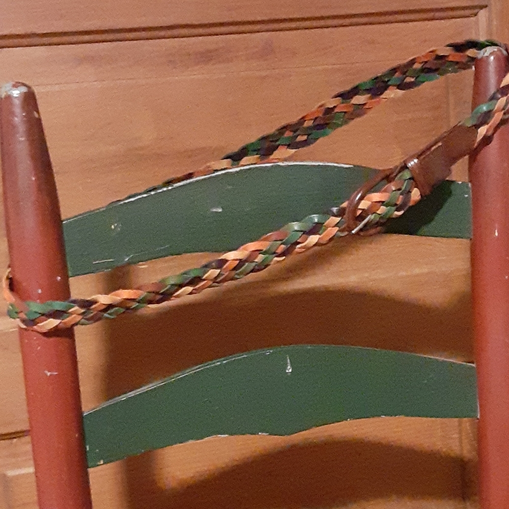 Leather belt woven